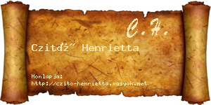 Czitó Henrietta névjegykártya